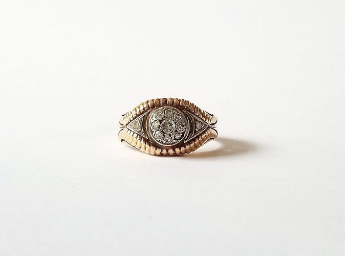 Bague 54 Bague Or Jaune et diamants 58 Facettes