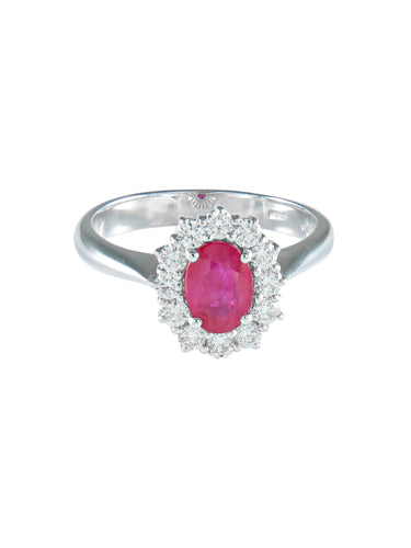 Bague 53 BAGUE MARGUERITE RUBIS DIAMANTS 58 Facettes 410 50000