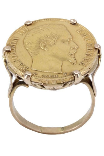 Bague BAGUE PIÈCE 20 FRANCS NAPOLÉON III 58 Facettes 074841