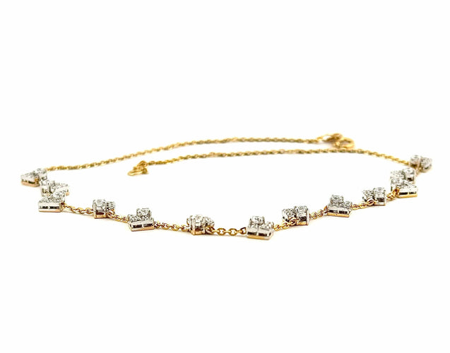 Collier Collier choker or jaune et oxydes de zirconium 58 Facettes