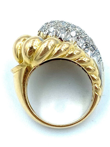 Bague Bague 1950 or jaune et diamants 58 Facettes