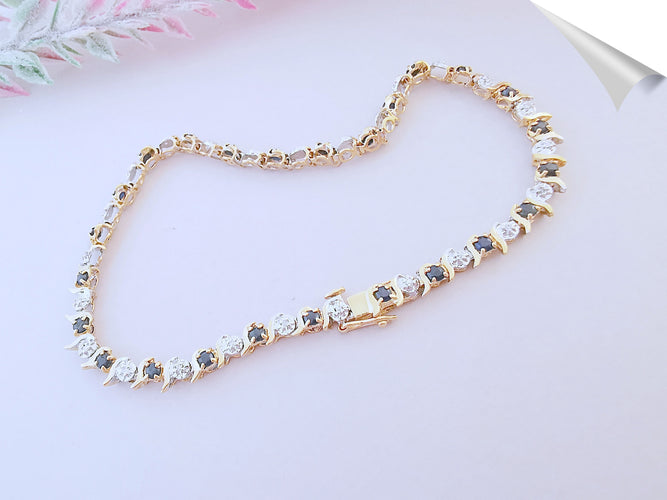 Bracelet Bracelet Rivière Diamants  Saphirs 58 Facettes AA 1515