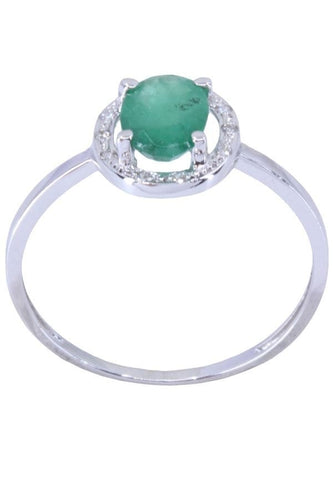 Bague BAGUE ÉMERAUDE ET DIAMANTS 58 Facettes 074131