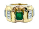 Bague Bague Tank 2 ors, émeraude et diamants 58 Facettes