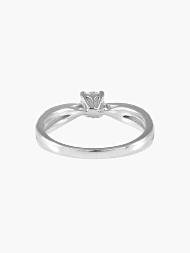 Bague 54 Bague de Fiançailles en Or Blanc et Diamants 58 Facettes