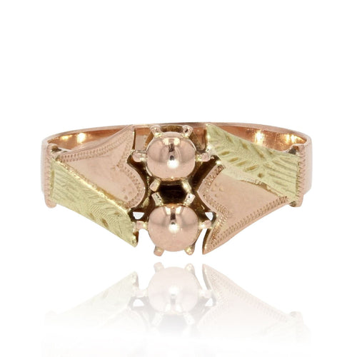 Bague 52 Bague toi et moi perles d'or 58 Facettes 21-377A