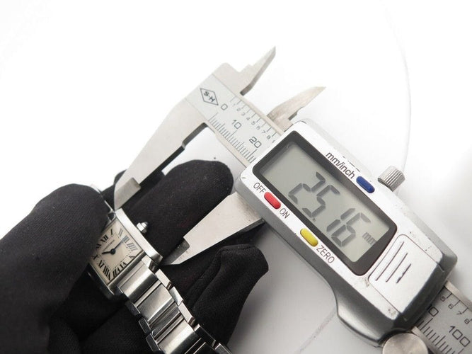 Montre montre CARTIER tank francaise pm acier quartz + etui lady 58 Facettes 255322