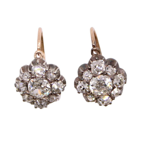 Boucles d'oreilles Dormeuses Napoléon III Diamants 58 Facettes