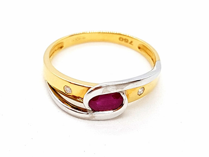 Bague 59 Bague Or jaune Rubis 58 Facettes 06324CD