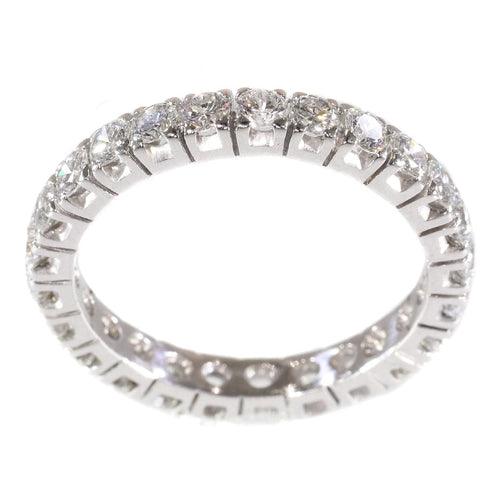 Bague 57 Alliance en or blanc, diamants 58 Facettes 12196-0004