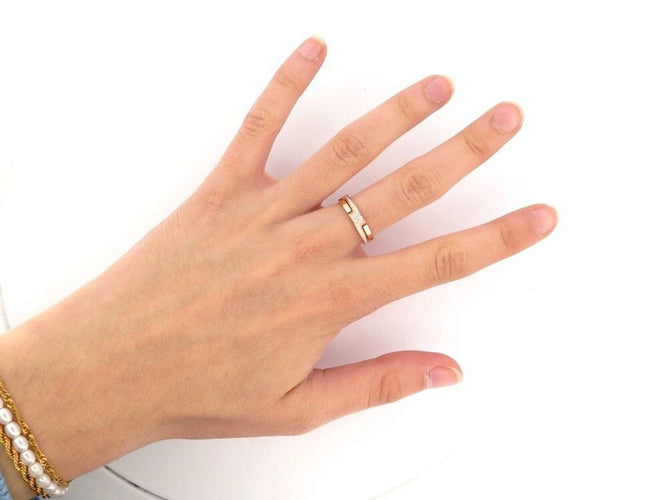 Bague 53 bague DINH VAN seventies pm or rose 18k et diamants 58 Facettes 254976