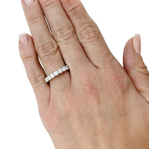 Bague 53 Alliance or blanc, diamants. 58 Facettes 30906