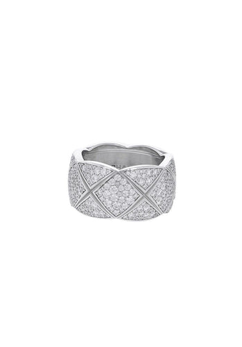 Bague 50 Bague CHANEL Coco Crush Grand Modèle en Or Blanc 750/1000 58 Facettes 61639-57411