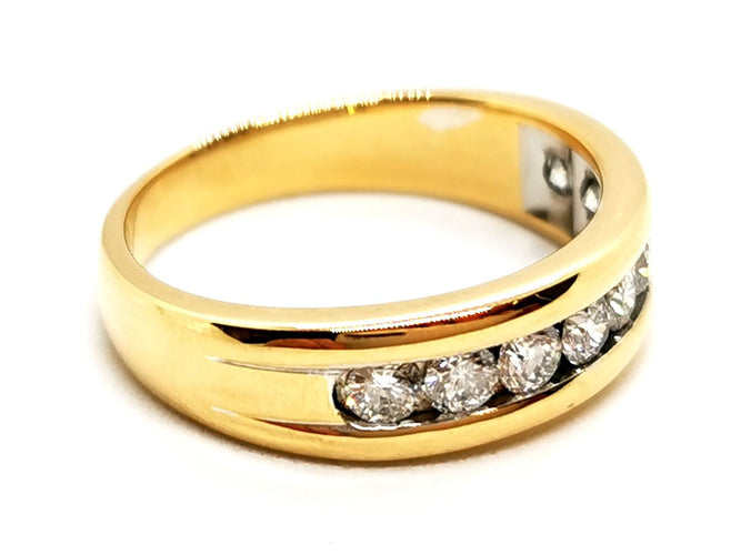 Bague 58 Bague Demi alliance Or jaune Diamant 58 Facettes 1588627CN