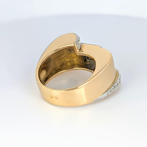 Bague Bague Tank en Or jaune Platine et diamants 58 Facettes 24116