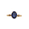 Bague Bague Belle époque or jaune verre bleu ovale 58 Facettes