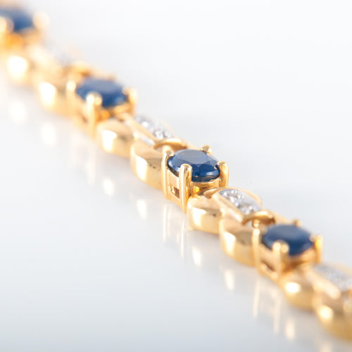 Bracelet BRACELET OR JAUNE 18K SAPHIRS ET DIAMANTS 58 Facettes LP 2142