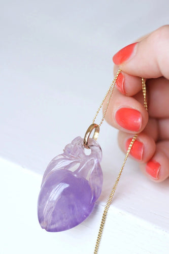 Pendentif Pendentif fruit améthyste sculptée et or 58 Facettes