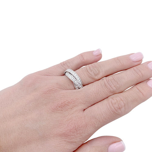 Bague 52 Bague Cartier, "Trinity", en or blanc et diamants. 58 Facettes 32405