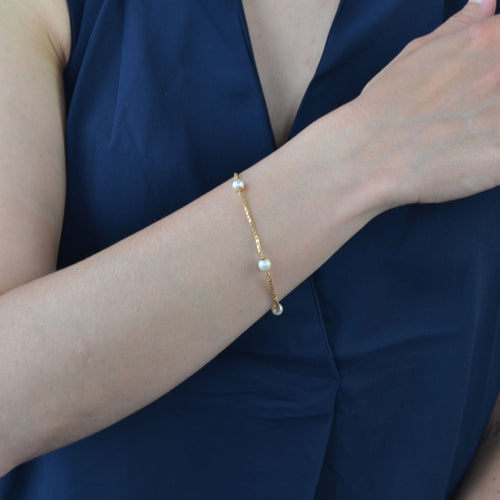 Bracelet Bracelet or perles maille cube 58 Facettes 20-539A