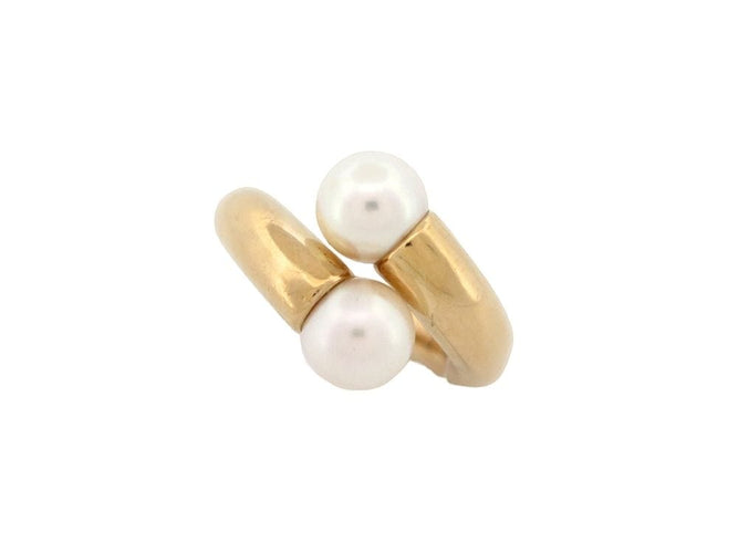 Bague 50 bague CARTIER toi et moi perles & or jaune 18k 58 Facettes 255294