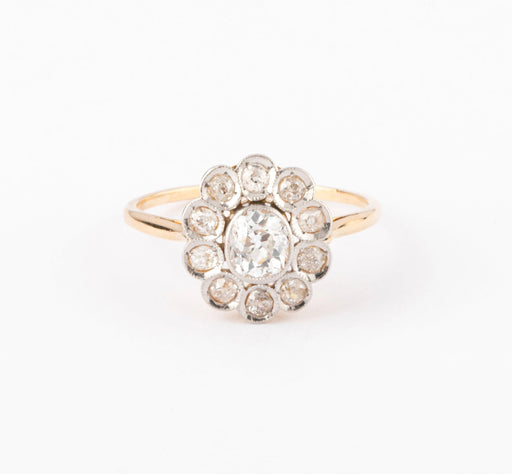 Bague Bague marguerite ancienne en or et diamant 58 Facettes