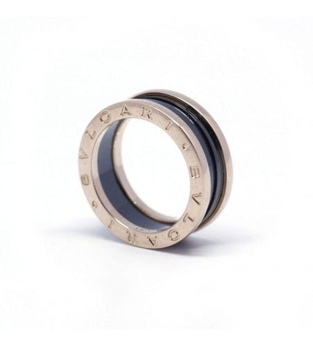 Bague 54 / Rose et noir / Or 750 Bague "B.zero1"  BVLGARI 58 Facettes 200001R
