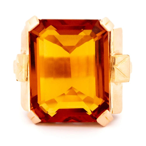 Bague 57.6 Bague Rétro en Or jaune, Citrine 58 Facettes 2F4EA441C5C14EB884C8D70C86286696