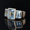 Bague 51 Bague aigue-marines or jaune géométrique 58 Facettes 22-267
