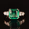 Bague 54 Bague émeraude et diamants or rose 58 Facettes 22-326