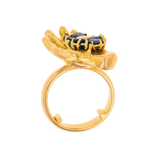 Bague 54 Bague saphirs 1 carat, émeraudes 0.15 carat et diamant 0.11 carat en or jaune 58 Facettes 228650