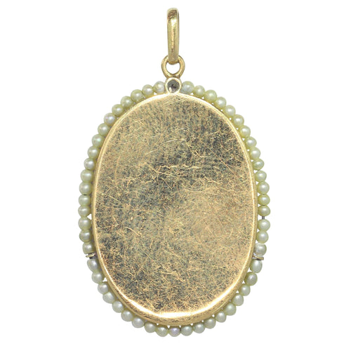 Pendentif Pendentif Médaille Marie nacre onyx et perles de rocaille 58 Facettes 23191-0428