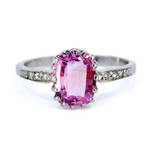 Bague 55 Bague Saphir Rose, Diamant, Platine 58 Facettes 1F8771A3B75C475AACE1920DBAA09601