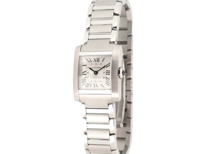 Montre montre CARTIER tank francaise pm 25 mm quartz acier 58 Facettes 257406