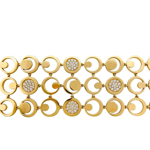 Bracelet Bracelet Fred "Moon Light" en or jaune, diamants. 58 Facettes 31688