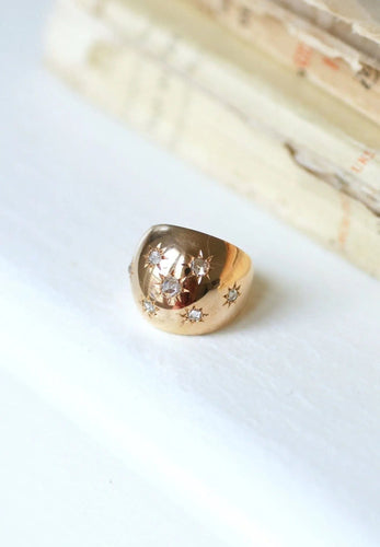 Bague Bague boule constellation or rose et diamants 58 Facettes