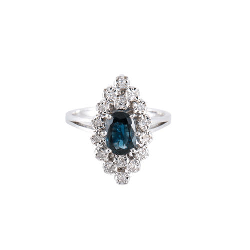 Bague Bague Marquise Saphir Diamants 58 Facettes