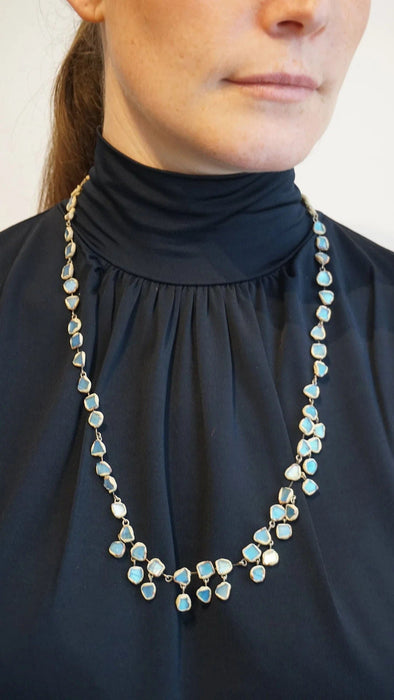 Collier Collier en or gris & talosel 58 Facettes