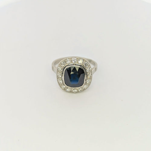 Bague Bague platine diamants et saphir 58 Facettes 25684