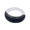 Bague 54 Bague jonc or blanc, diamants noirs. 58 Facettes 33052