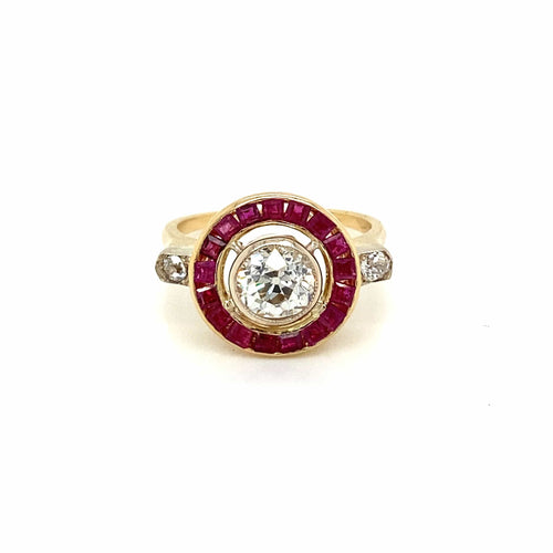 Bague Bague Art Déco Rubis Diamant 58 Facettes