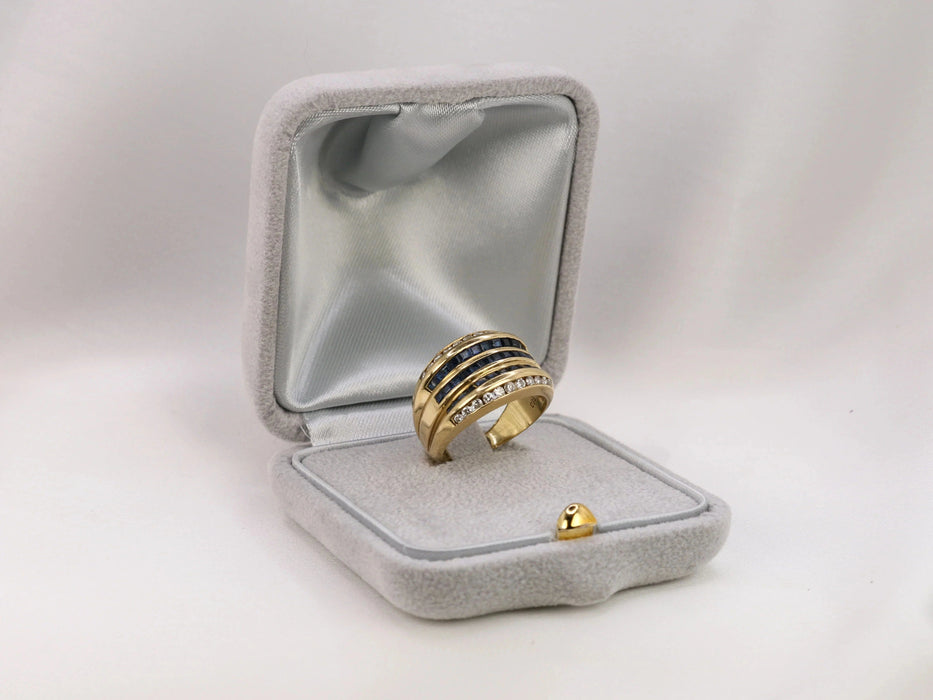 Bague Bague vintage en or, saphirs et diamants 58 Facettes 610