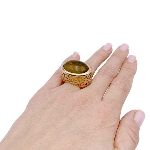 Bague 52 Bague Pomellato, "Arabesque", or rose, ambre. 58 Facettes 33221