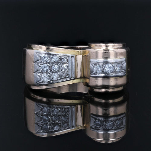 Bague 55 Bague tank diamants asymétrique 58 Facettes APEB6