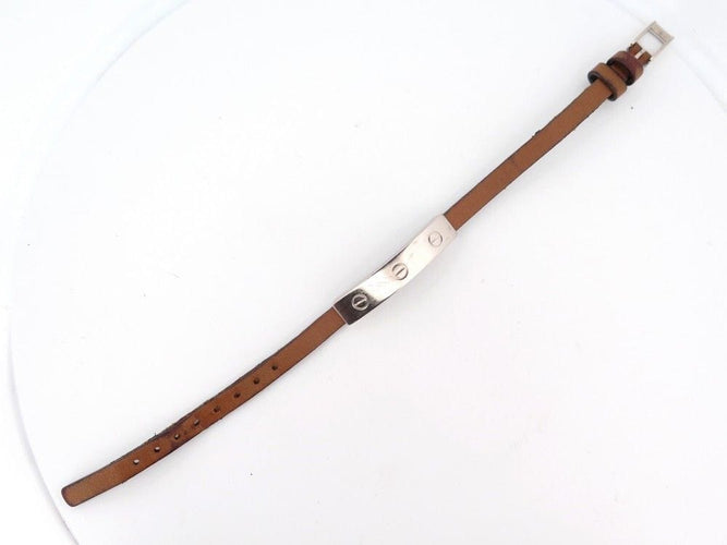 Bracelet bracelet CARTIER love cuir et barrette or blanc 18k 15-19.5 58 Facettes 252399