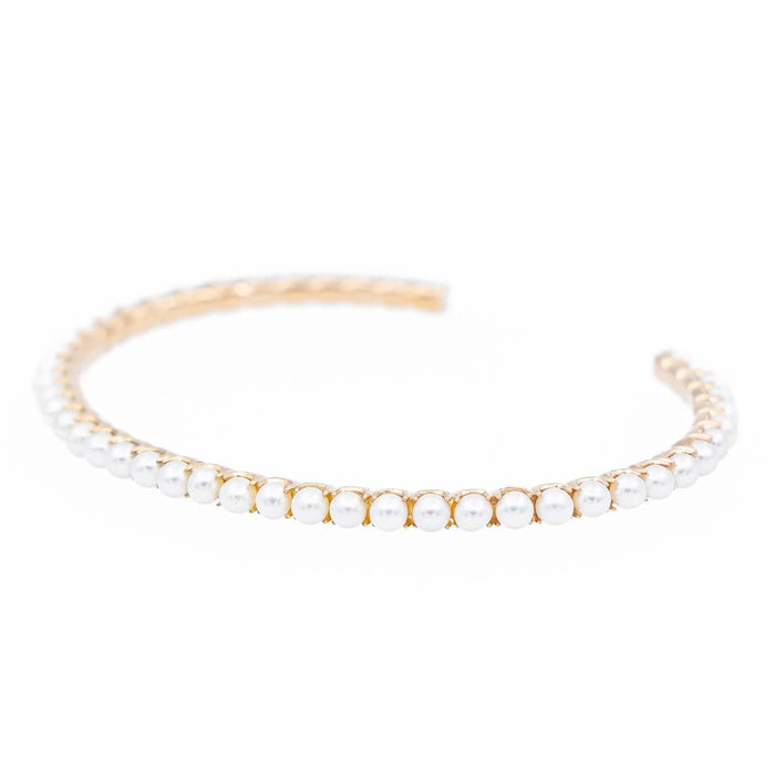 Bracelet Ginette NY Bracelet Jonc Open Pearl Bang Or rose Perle 58 Facettes 2394623CN