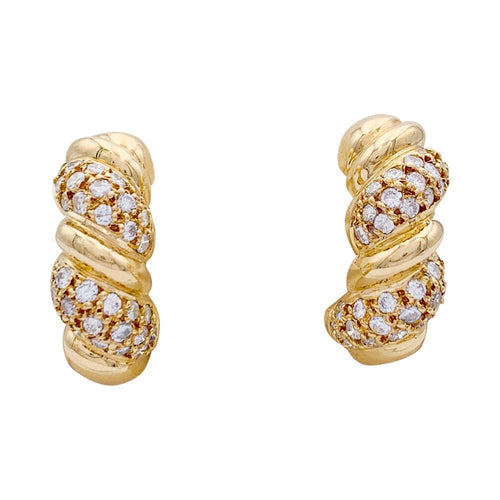 Boucles d'oreilles Boucles d'oreilles or jaune et diamants. 58 Facettes 32738