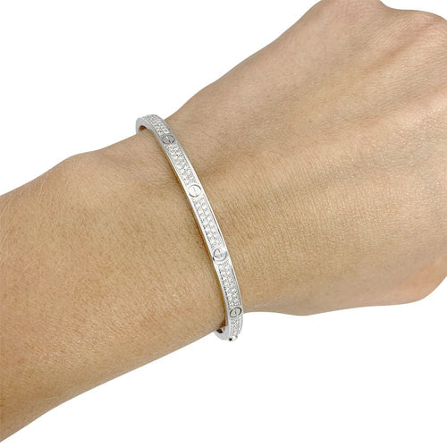 Bracelet Bracelet Cartier, "Love", or blanc et diamants. 58 Facettes 31126