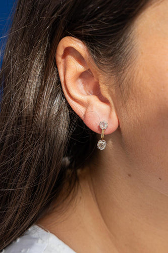 Boucles d'oreilles Boucles d'oreilles Dormeuses Or jaune Diamant 58 Facettes 2569094CN