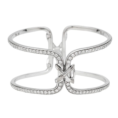 Bracelet Bracelet Manchette Chaumet, "Liens", or blanc, diamants. 58 Facettes 30823
